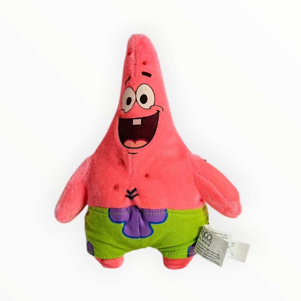 VTG Y2K Nanco Patrick Star 8 Inch Plushie Nickelodeon Retro Sponge Bob
